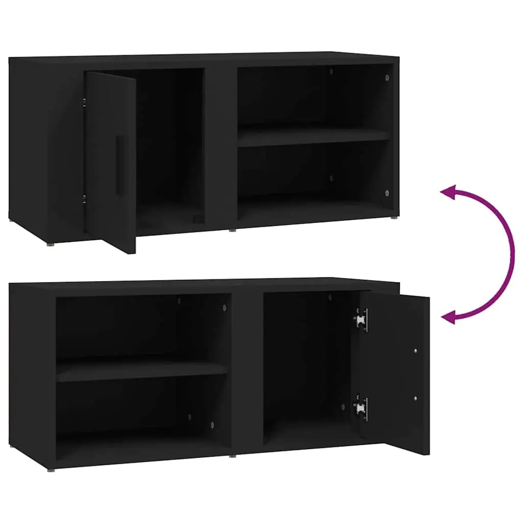 Black TV Cabinets 2 pcs 80x31.5x36 cm