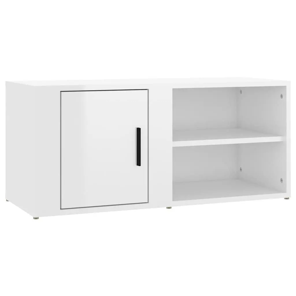 TV Cabinets 2 pcs Living Room High Gloss White 80x31.5x36 cm Media Storage Unit