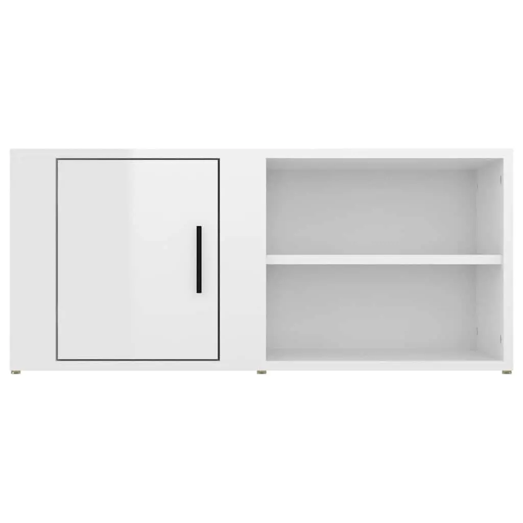 TV Cabinets 2 pcs Living Room High Gloss White 80x31.5x36 cm Media Storage Unit