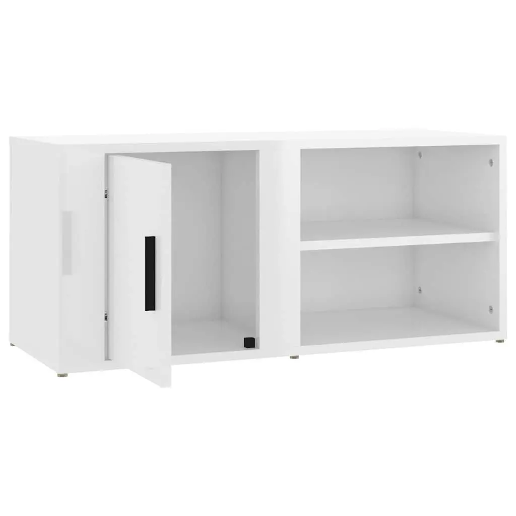 TV Cabinets 2 pcs Living Room High Gloss White 80x31.5x36 cm Media Storage Unit