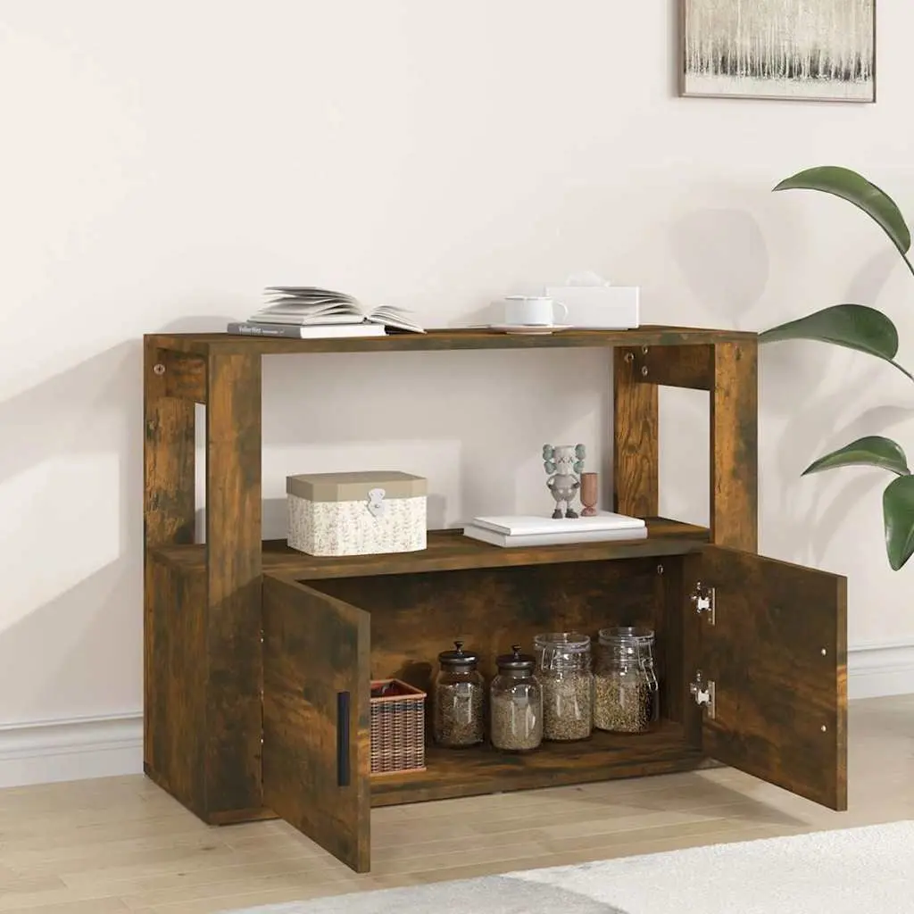 Smoked Oak Brown Sideboard Cabinet