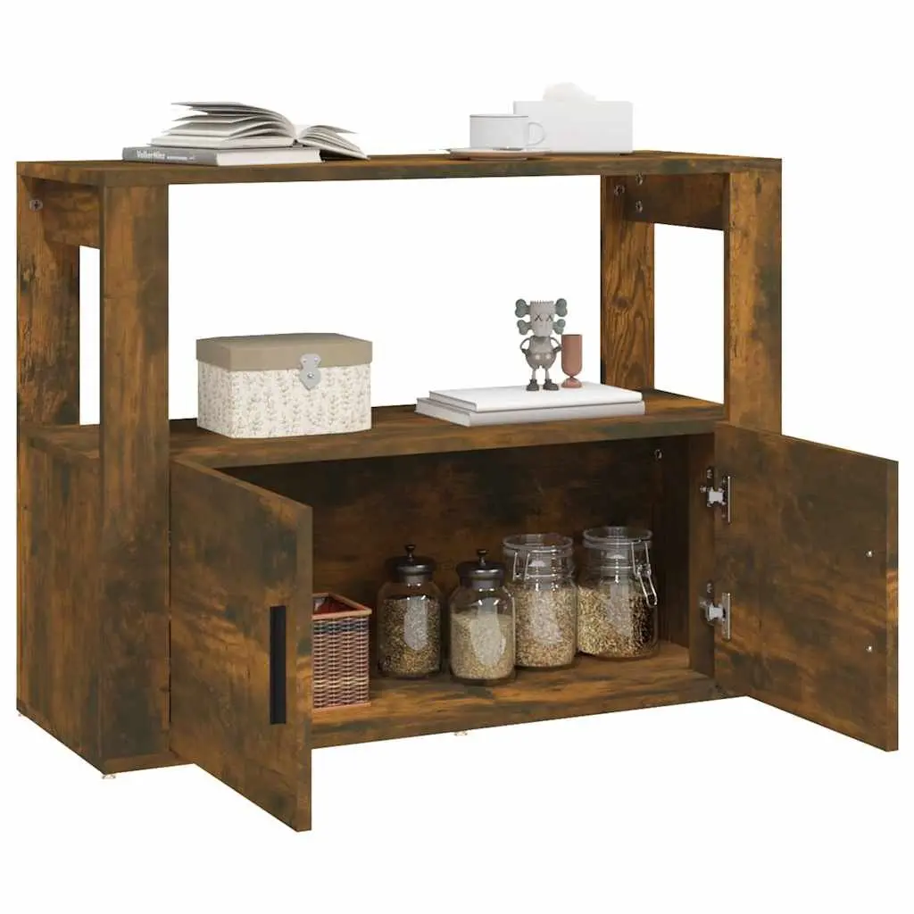 Smoked Oak Brown Sideboard Cabinet