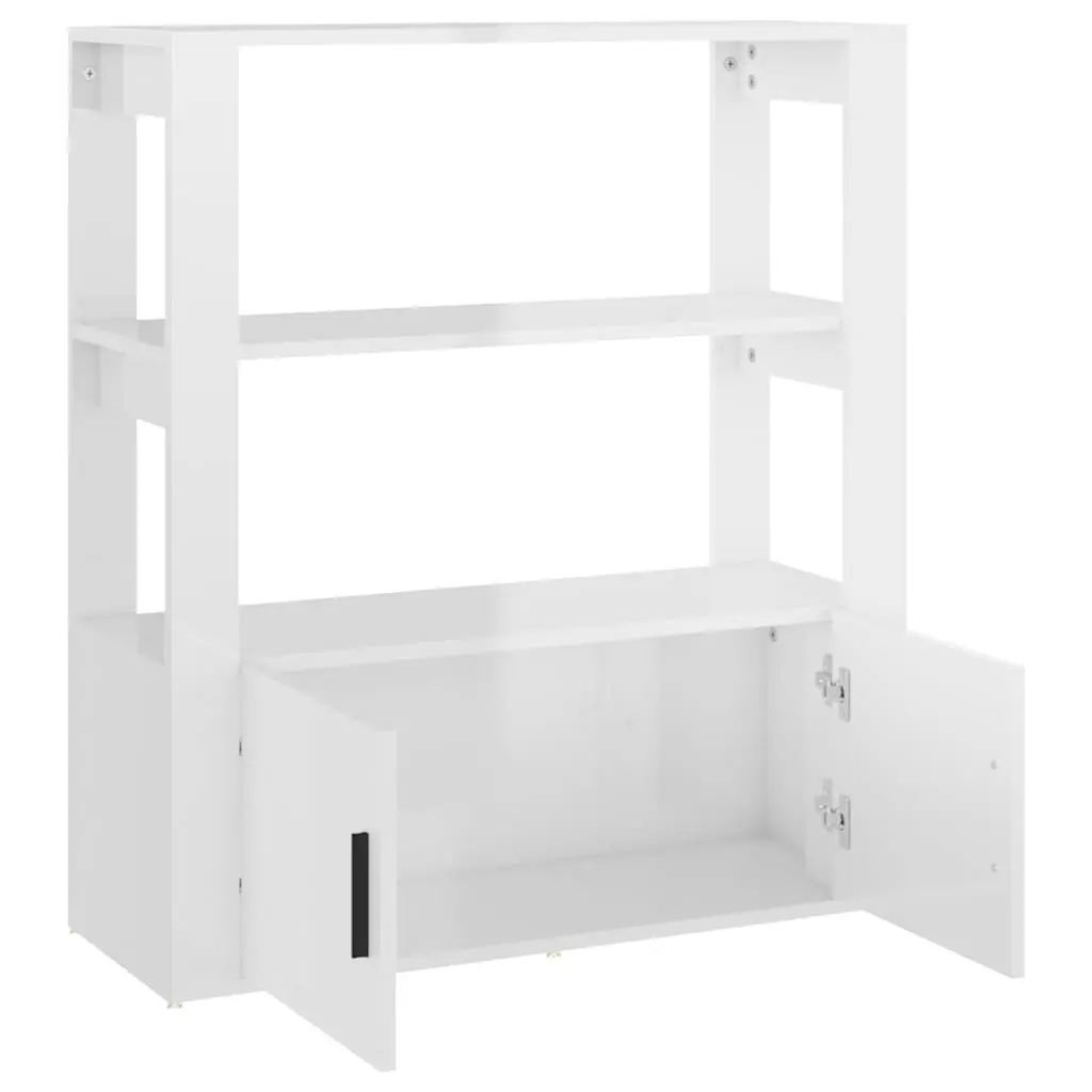 White High Gloss Sideboard with Shelves