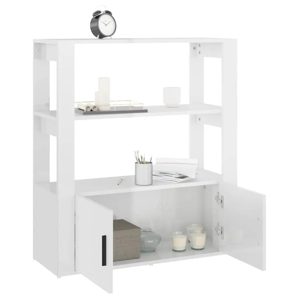 White High Gloss Sideboard with Shelves