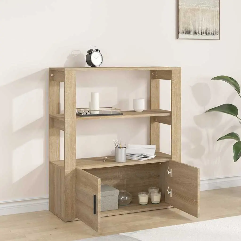 Sideboard Storage Cabinet for Living Room Brown Engineered Wood 80W x 30D x 90H cm