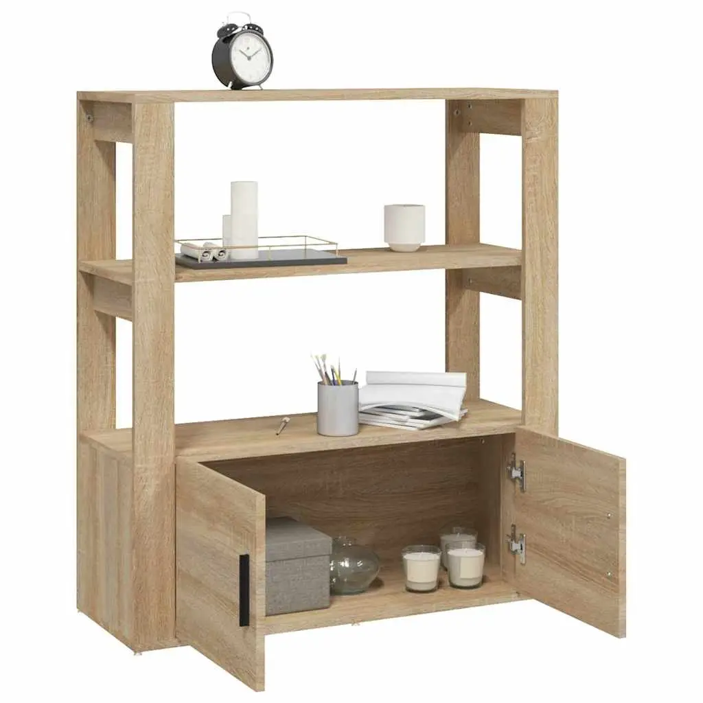 Sideboard Storage Cabinet for Living Room Brown Engineered Wood 80W x 30D x 90H cm