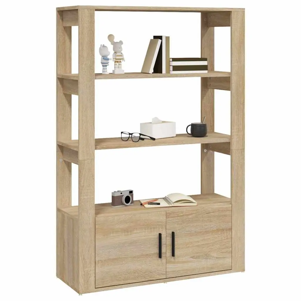 Sideboard Storage Cabinet for Living Room Brown 80W x 30D x 119.5H cm