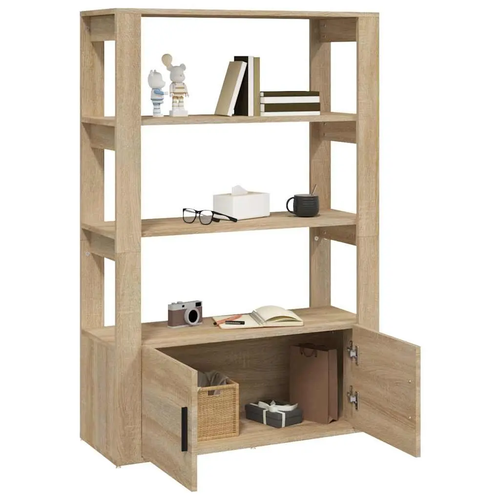 Sideboard Storage Cabinet for Living Room Brown 80W x 30D x 119.5H cm