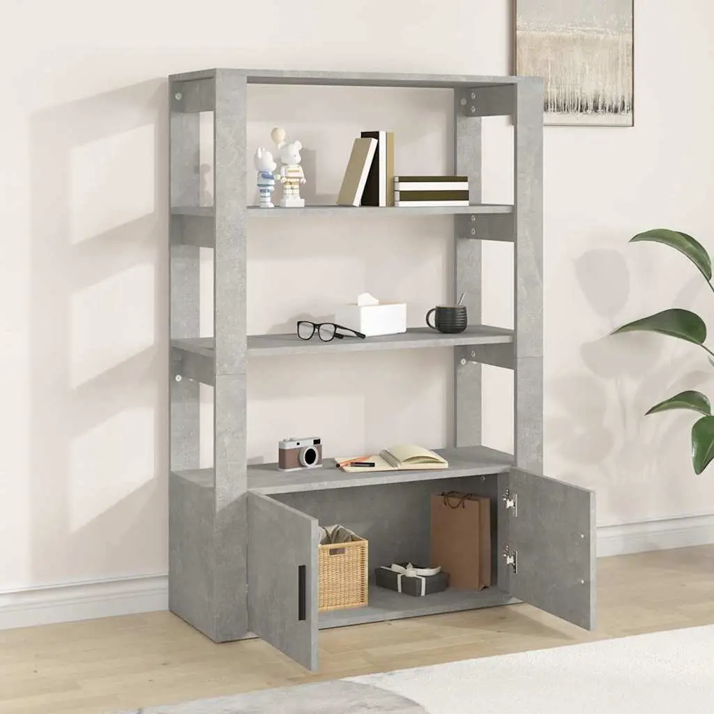 Grey Engineered Wood Sideboard with Ample Storage Space