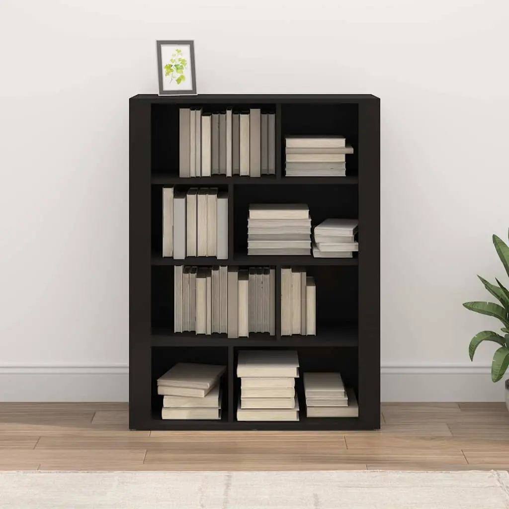 Sideboard Black Storage Cabinet Living Room Furniture Engineered Wood
