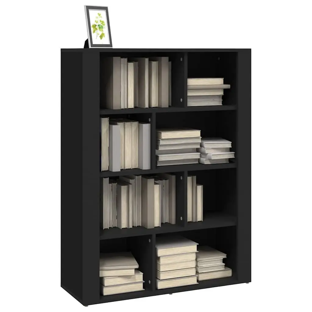 Sideboard Black Storage Cabinet Living Room Furniture Engineered Wood
