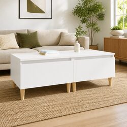 Specifications of 2 White Engineered Wood Side Tables