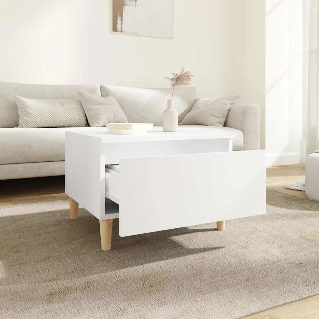 2 White Engineered Wood Side Tables