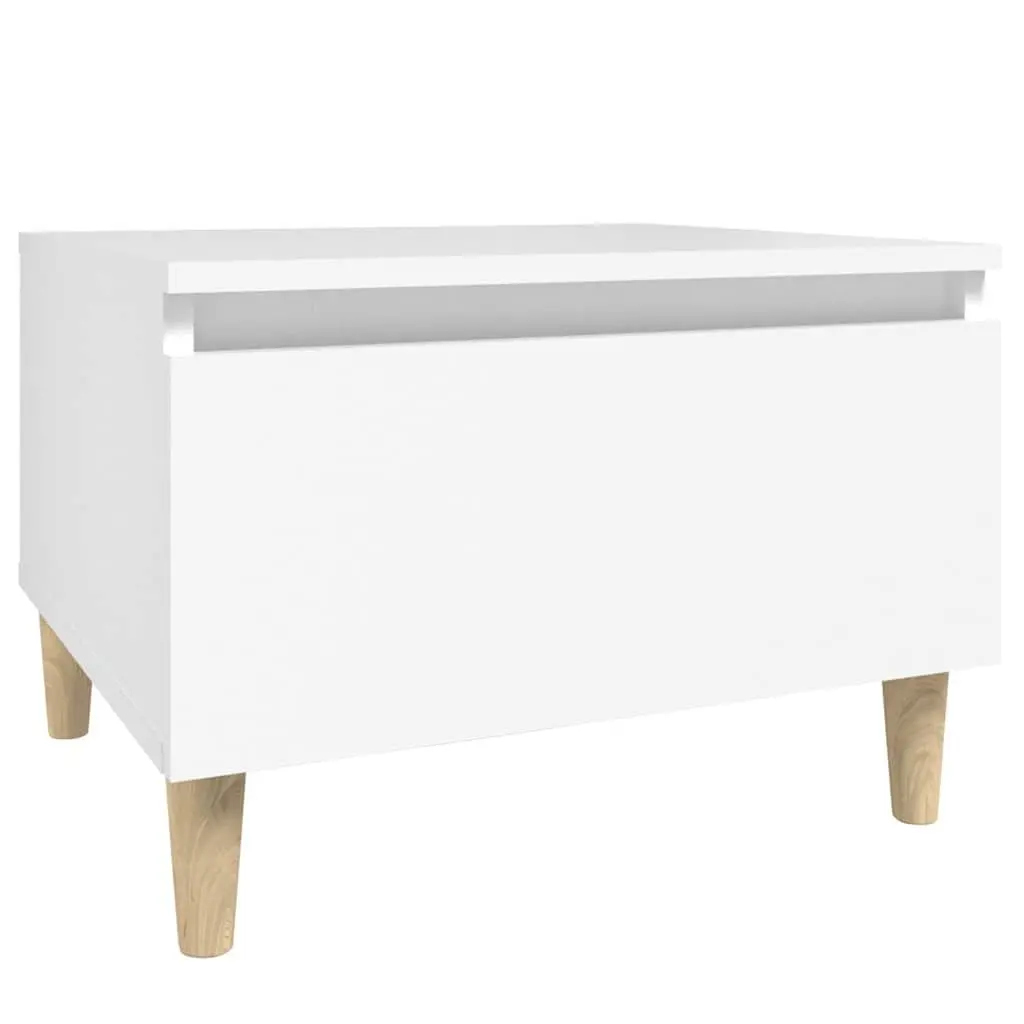 2 White Engineered Wood Side Tables