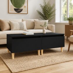 Black Engineered Wood Side Tables - Dimensions 50x46x35 cm