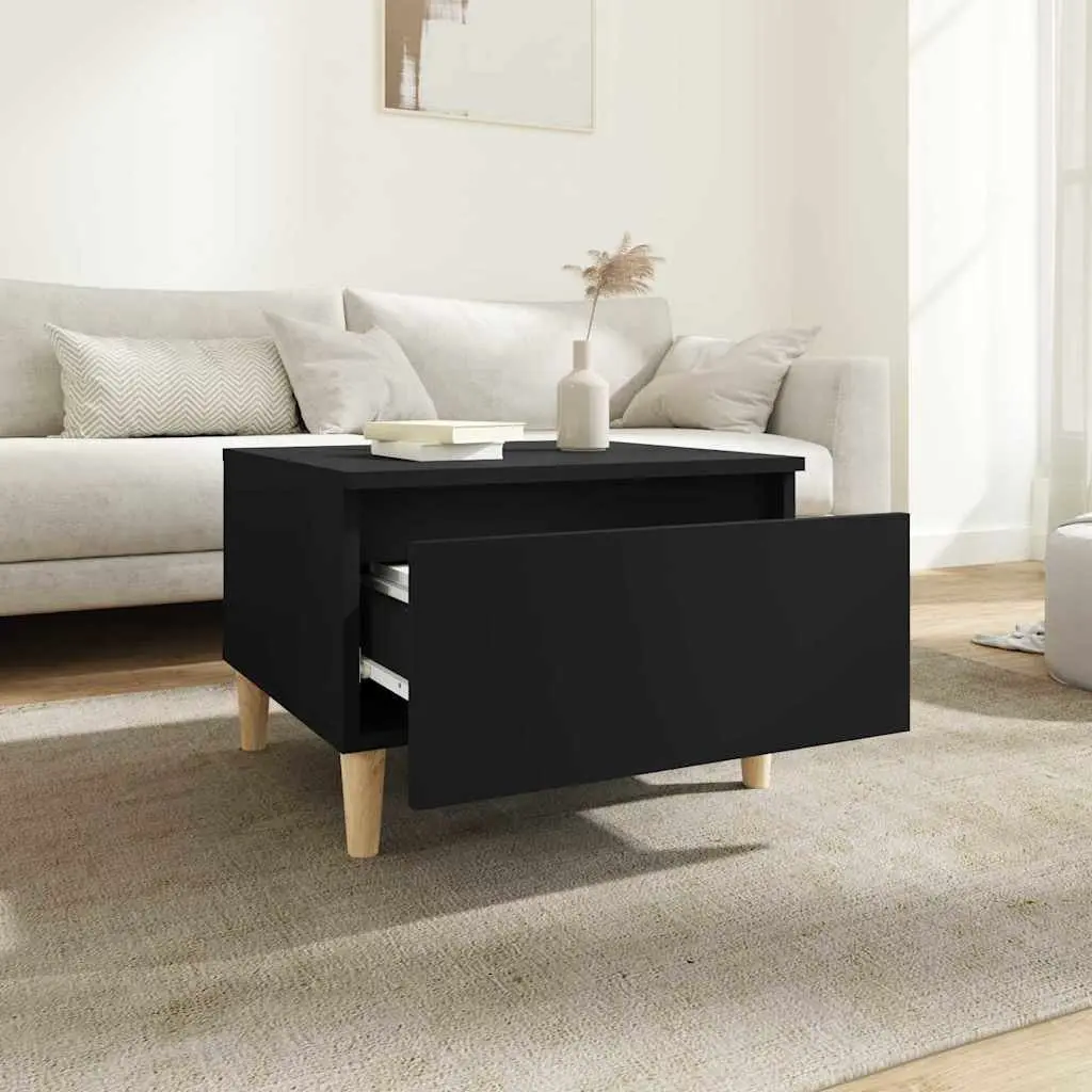 End Tables Black 50x46x35 cm Engineered Wood Side Table Accent Furniture