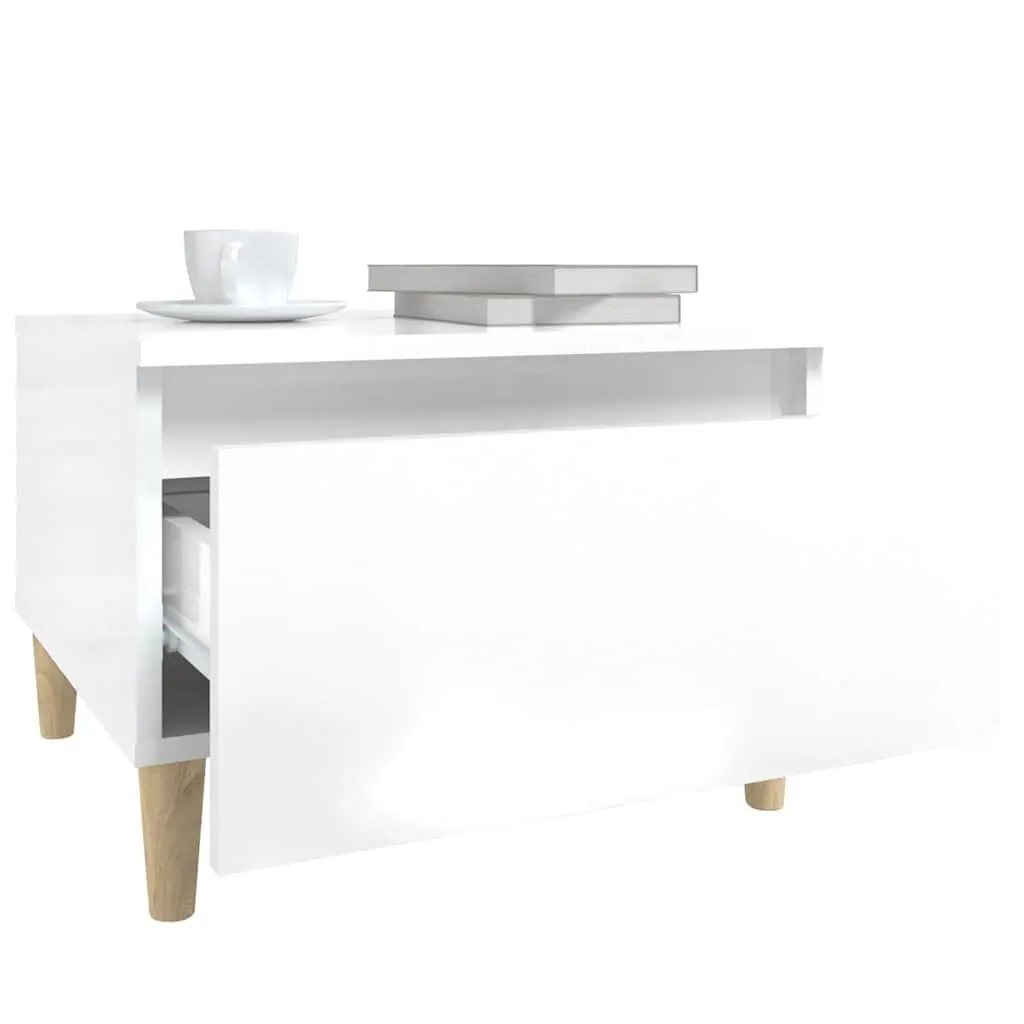 End Table Side Table High Gloss White Modern Living Room Accent Furniture