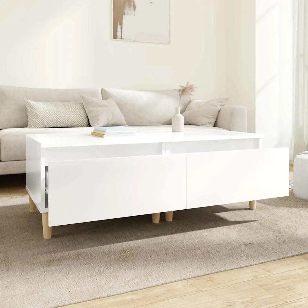 End Tables Side Tables 2 pcs White High Gloss Scandinavian Living Room Accent