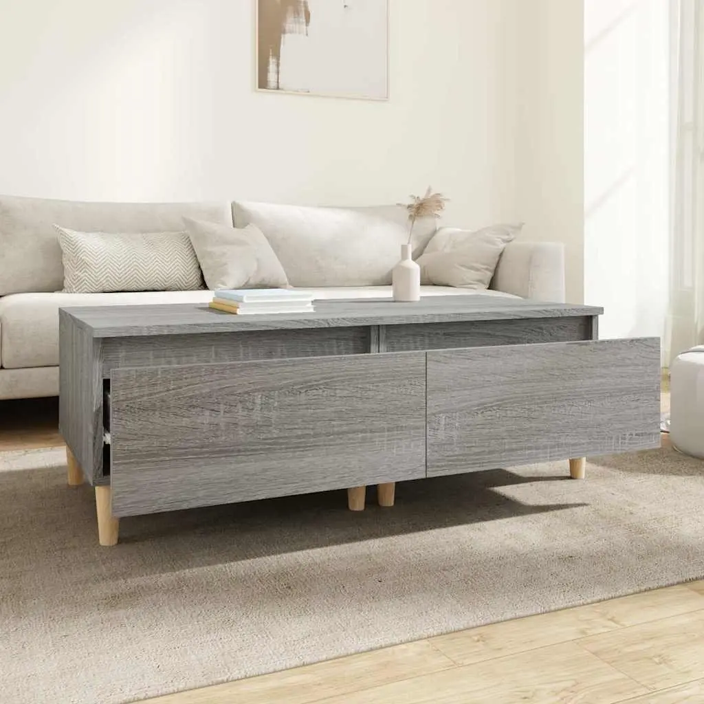 2-Piece Grey Side Tables with Spacious Drawers