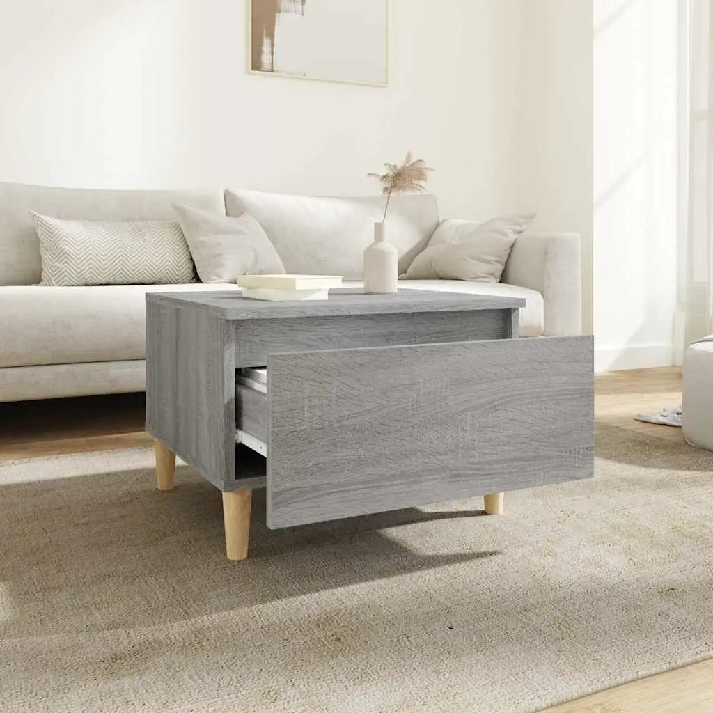 2-Piece Grey Side Tables with Spacious Drawers