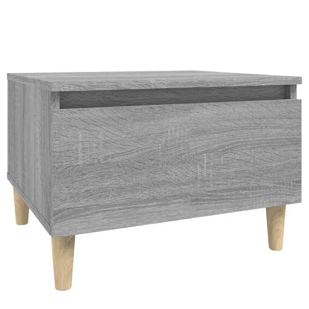 2-Piece Grey Side Tables with Spacious Drawers