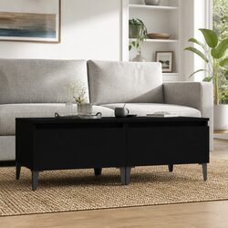 Black Side Tables 50x46x35 cm with Storage – Set of 2
