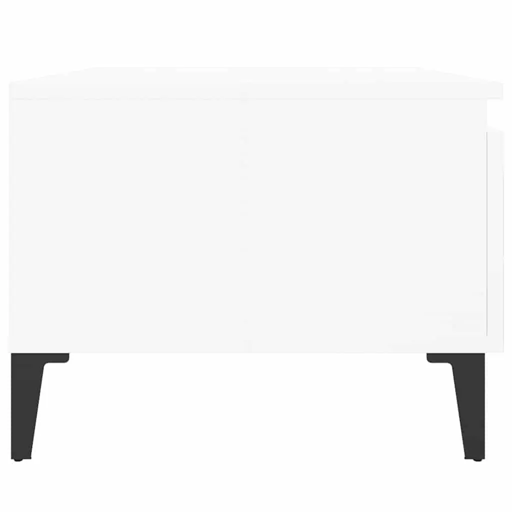 Side Tables Set of 2 for Living Room Bedroom High Gloss White 50x46x35cm