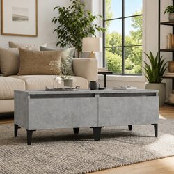 Set of 2 Grey End Tables: 50 x 46 x 35 cm Dimensions