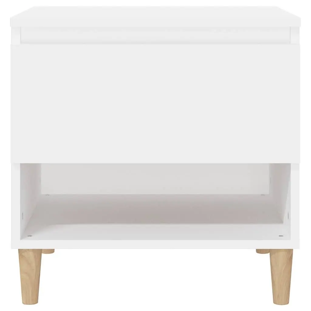 Bedside Tables Set of 2 White 50x46x50 cm Storage Nightstands Engineered Wood
