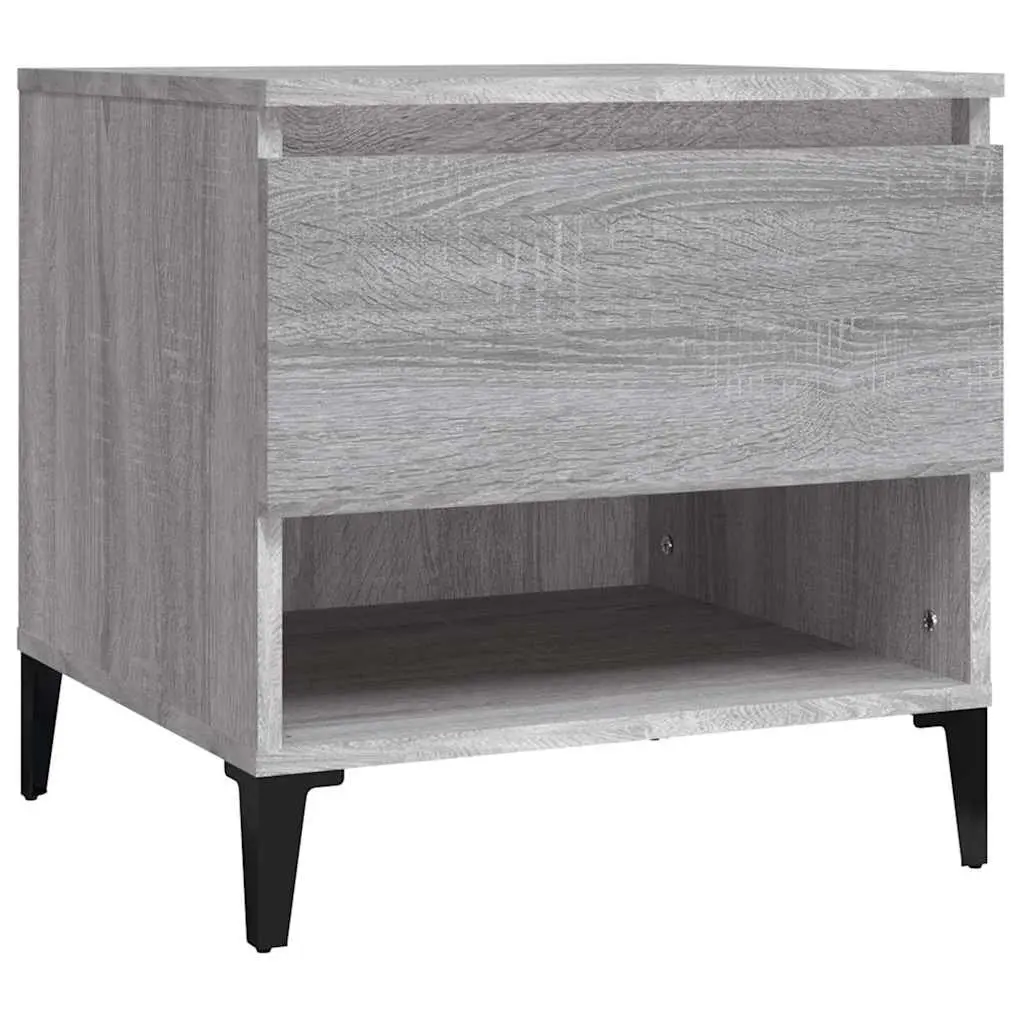 End Tables 2 pcs Grey Sonoma with Drawer Storage Compartment Industrial Style