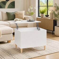 Lift-Top Coffee Table White - Specs 60x44.5x45 cm
