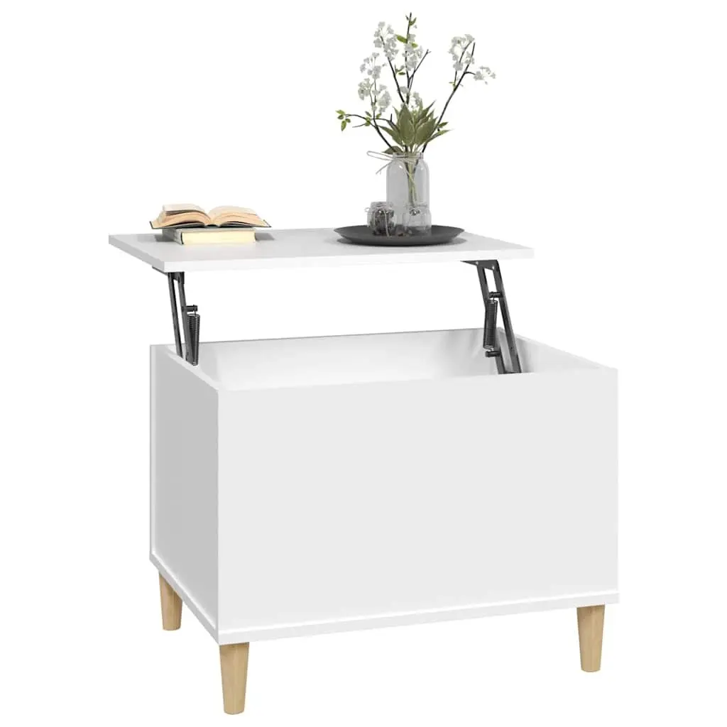Lift-Top Coffee Table White 60x44.5x45 cm Engineered Wood Storage Compartment