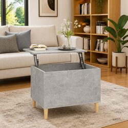 Lift-Top Coffee Table - Grey Engineered Wood, 60W x 44.5D cm