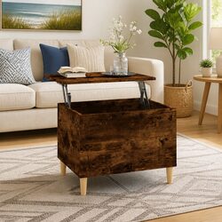 Brown Lift Top Coffee Table - Dimensions: 60 x 44.5 x 45 cm