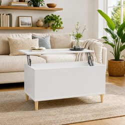 Dimensions and Features of White Lift-Top Coffee Table