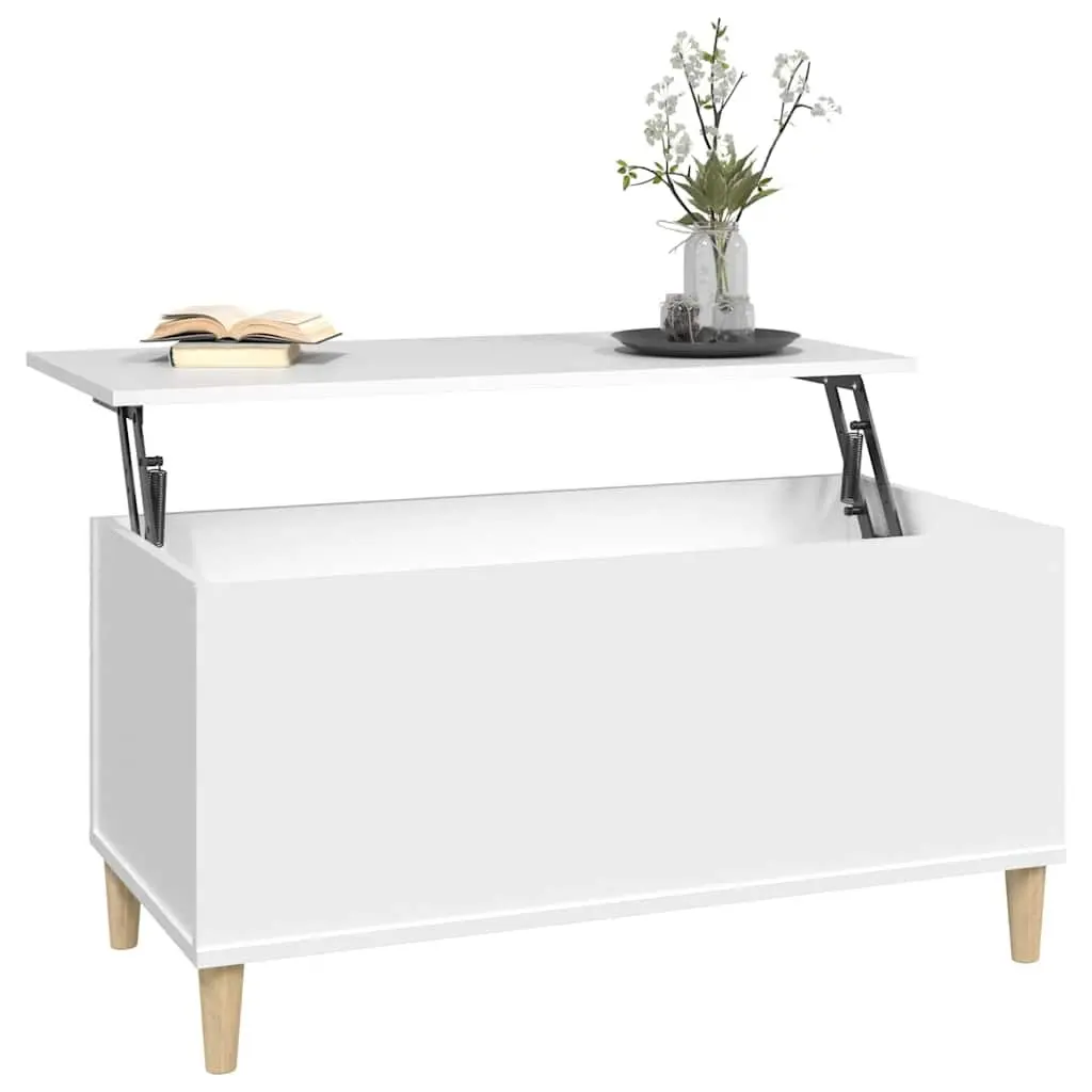Lift-Top Coffee Table Living Room White 90L x 44.5W x 45H cm