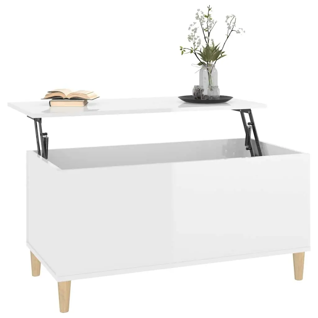 Coffee Table for Living Room Lift Top White High Gloss 90x44.5x45cm