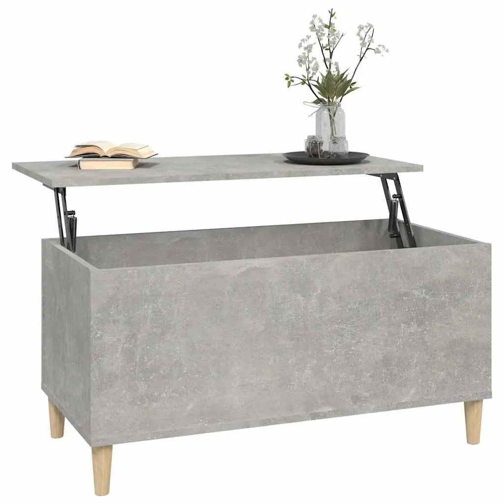 Lift Top Coffee Table for Living Room Grey Engineered Wood