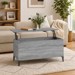 Lift-Top Coffee Table - Grey Sonoma - Dimensions: 90x44.5x45cm