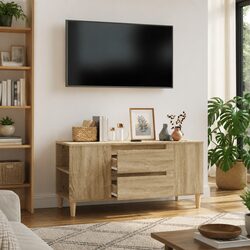 TV Cabinet Dimensions: 102x44.5x50 cm in Sonoma Oak Brown