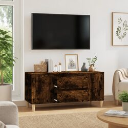 TV Cabinet Dimensions: 102x44.5x50 cm in Smoked Oak