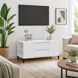 Factual Details: White TV Cabinet 102x44.5x50 cm