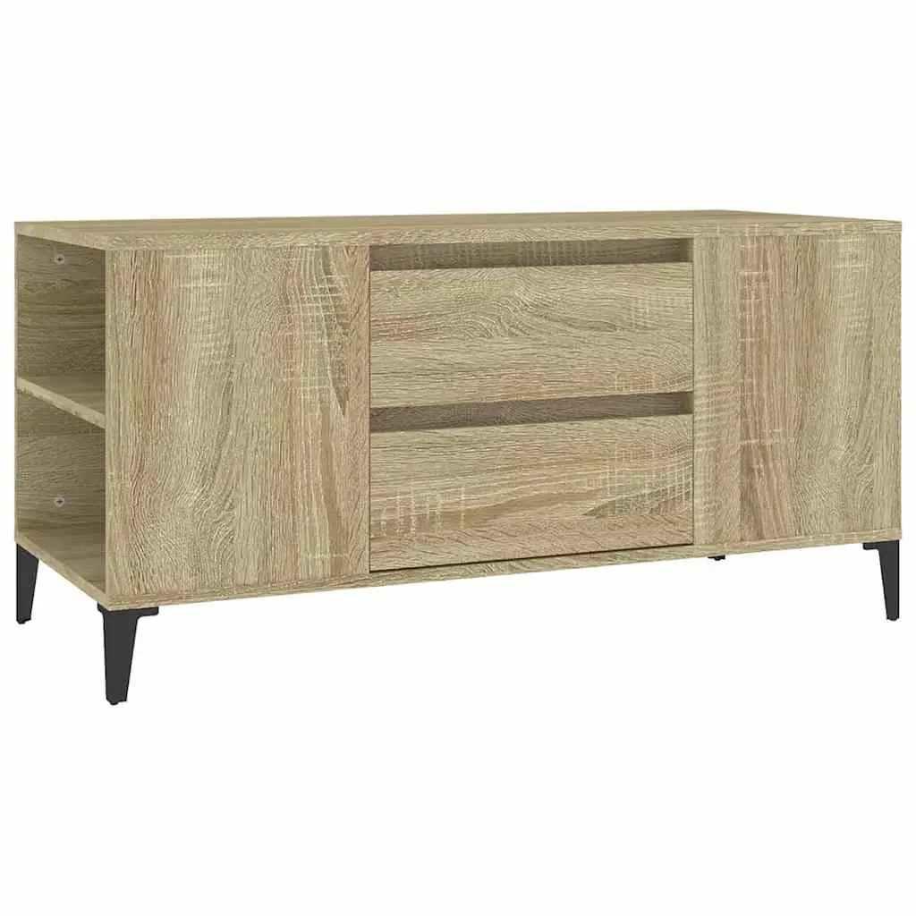 TV Cabinet for Living Room Sonoma Oak Brown Engineered Wood 102 x 44.5 x 50 cm