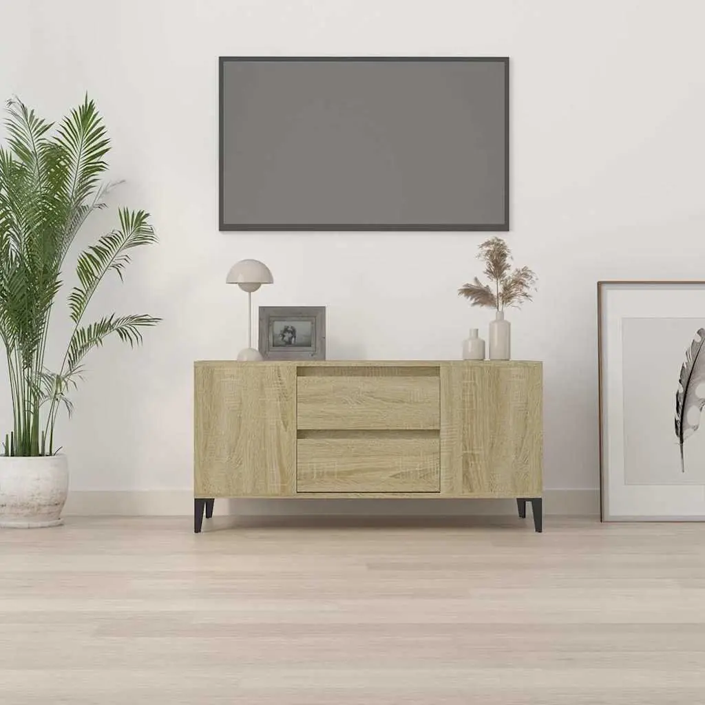 TV Cabinet for Living Room Sonoma Oak Brown Engineered Wood 102 x 44.5 x 50 cm
