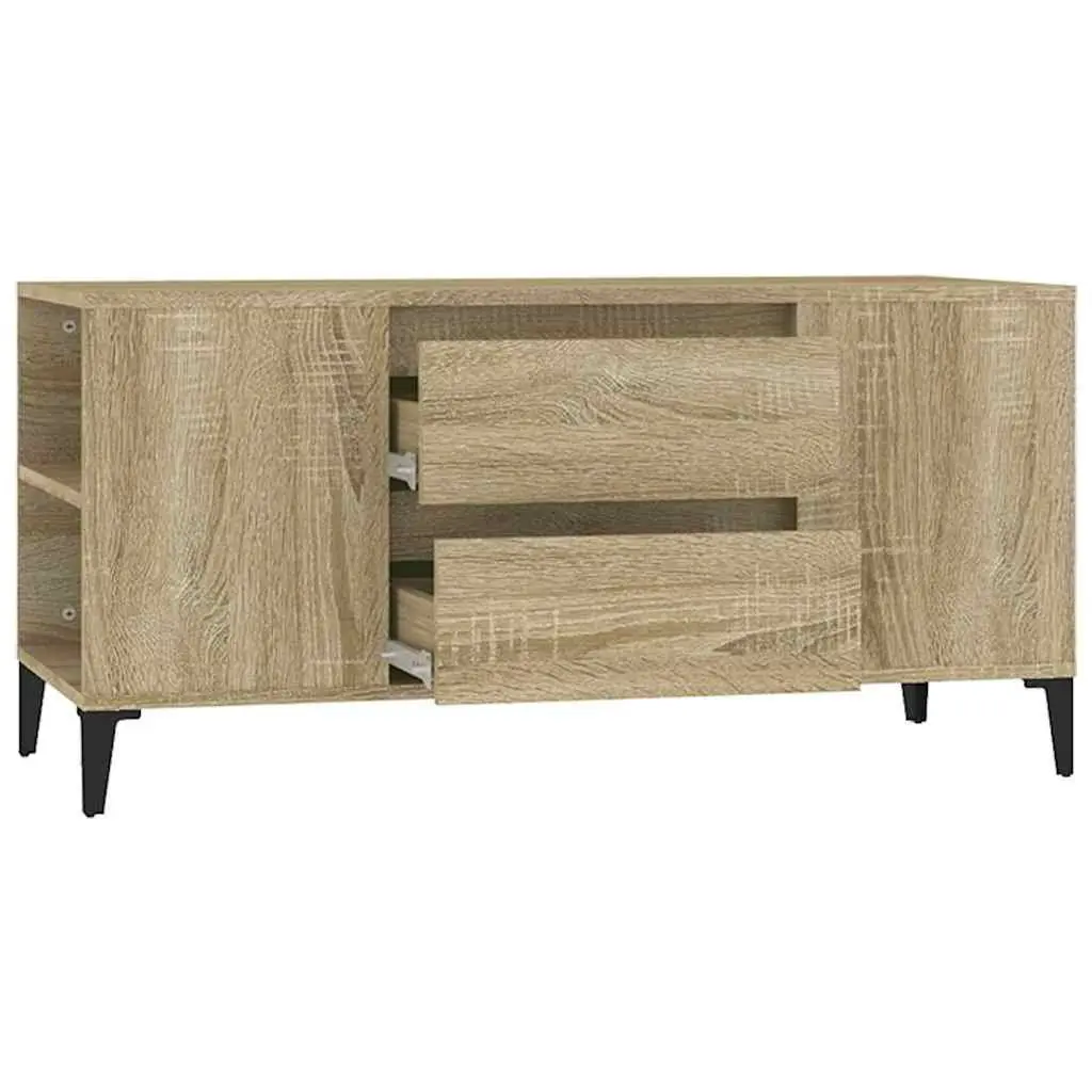 TV Cabinet for Living Room Sonoma Oak Brown Engineered Wood 102 x 44.5 x 50 cm