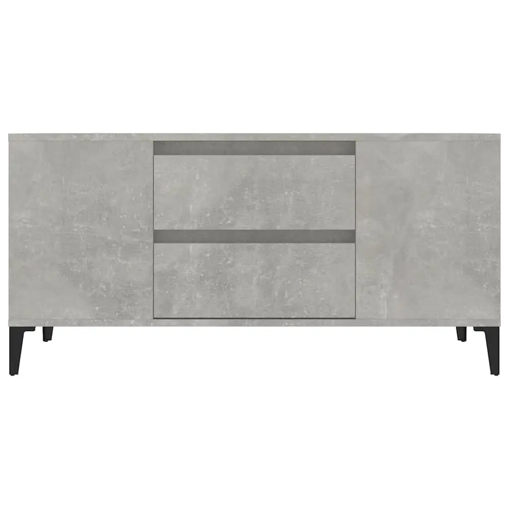 TV Cabinet Grey 102x44.5x50 cm Engineered Wood Storage Unit Compartments Drawers