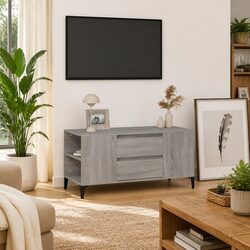 Grey Sonoma Engineered Wood TV Cabinet Specs and Details