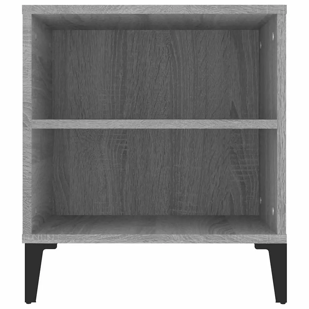 Industrial Style TV Stand Engineered Wood Grey Sonoma Storage Cabinet 4 Compartments 2 Drawers