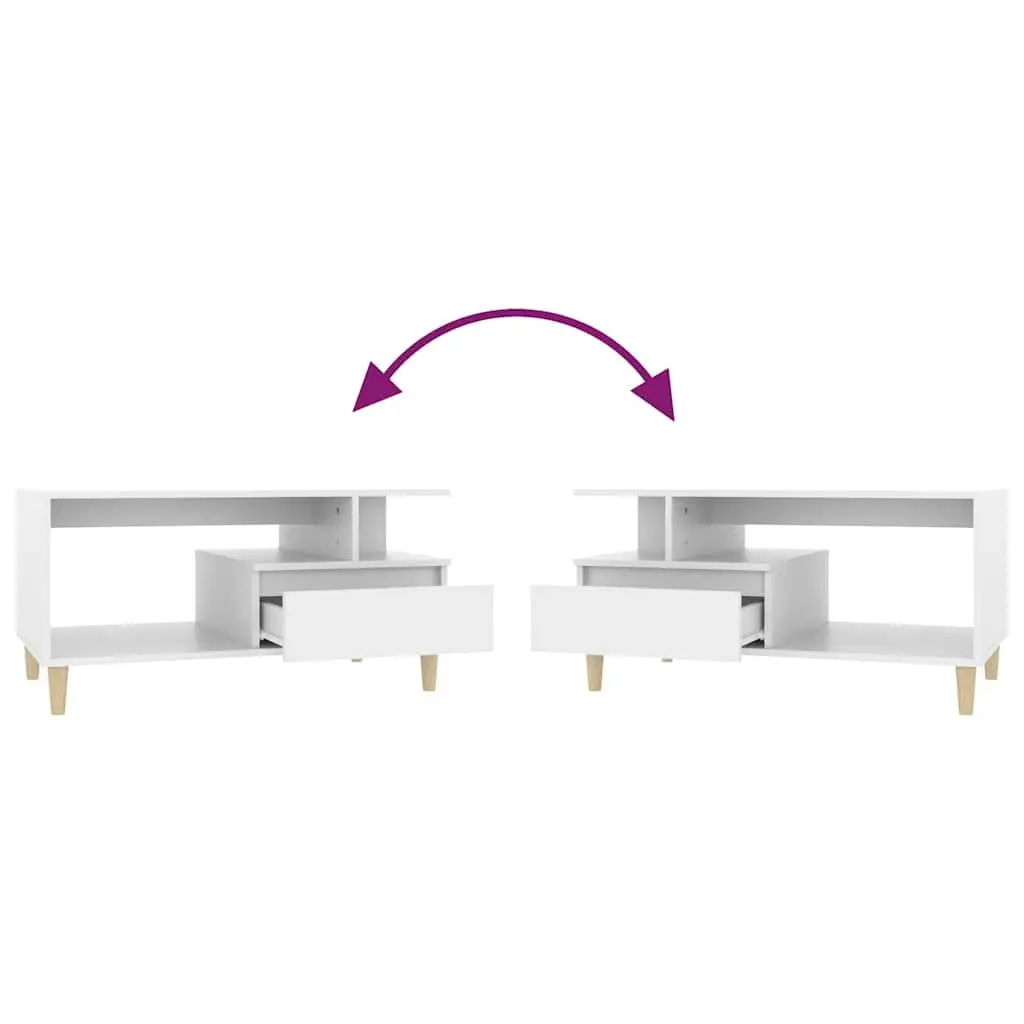 Coffee Table for Living Room White 90x49x45 cm with Drawer Storage Compartments Engineered Wood