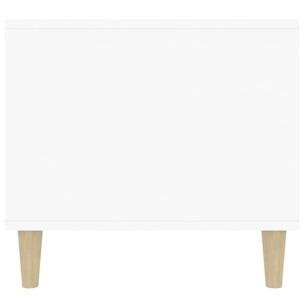 Coffee Table High Gloss White Open Shelves Drawer Storage Engineered Wood Side